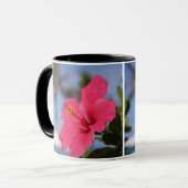 Rosa Hibiskus-Blume Tasse (Vorderseite Links)