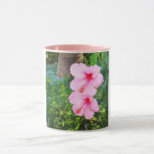 Rosa Hibiskus Blume Tasse