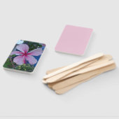 Rosa Hibiskus Blume und blauer Hütte-Ventilator Fächer (Non-assembled)