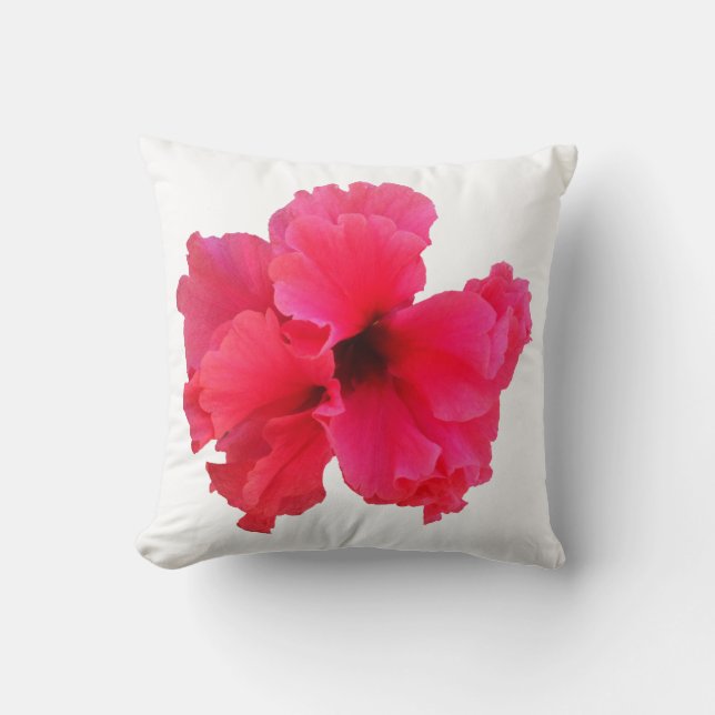 Rosa Hibiskus-Blumen-Bild Kissen (Vorderseite)