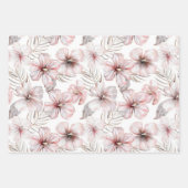 Rosa Hibiskus-Blumen Geburtstag Geschenkpapier Set (Vorderseite 2)