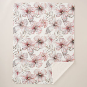 Rosa Hibiskus-Blumen Geburtstag Sherpadecke