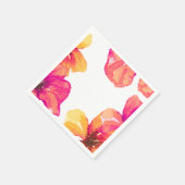 Rosa Hibiskus Blumendusche Einladung Serviette (Ecke)