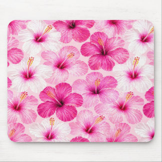 Rosa Hibiskus Blumenmauspad Mousepad