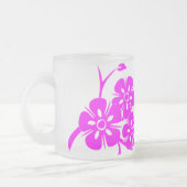 Rosa Hibiskus-Blumenmuster-Kaffeetasse Mattglastasse (Links)