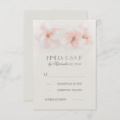 Rosa Hibiskus Blumenstrände Hochzeit RSVP Karten (Vorne/Hinten)