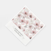 Rosa Hibiskus-Blüten Hochzeit Serviette (Ecke)