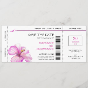 Rosa Hibiskus-Boarding-Durchlauf-Save the Date Save The Date