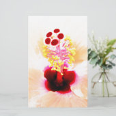 Rosa Hibiskus Briefpapier (Stehend Vorderseite)