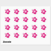 Rosa Hibiskus Design Runder Aufkleber (Blatt)