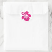 Rosa Hibiskus Design Runder Aufkleber (Tasche)