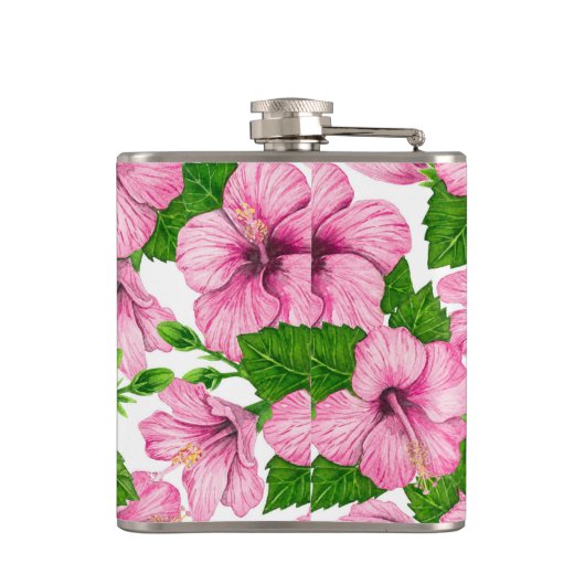 Rosa Hibiskus Flachmann (Rückseite)