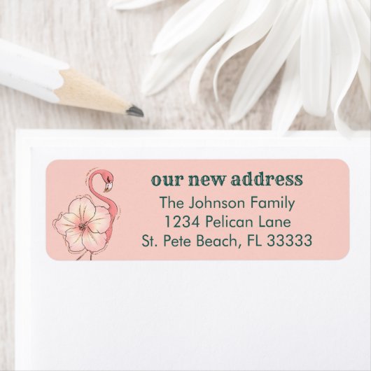 Rosa Hibiskus Flamingo Neue Zuhause Rücksendeadres (Insitu)