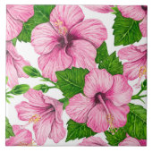 Rosa Hibiskus Fliese (Vorderseite)