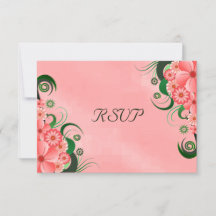 Rosa Hibiskus Floral Elegante UAWG Response Cards
