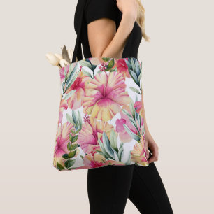 Rosa Hibiskus Garden Tasche