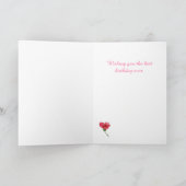 Rosa Hibiskus Geburtstag Karte (Innenseite)