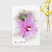 Rosa Hibiskus Geburtstagsfeier Blume Karte (Gelbe Blume)