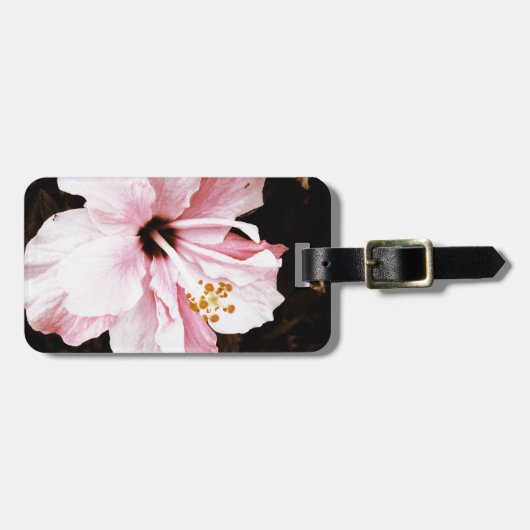 Rosa Hibiskus Gepäckanhänger (Vorderseite horizontal)