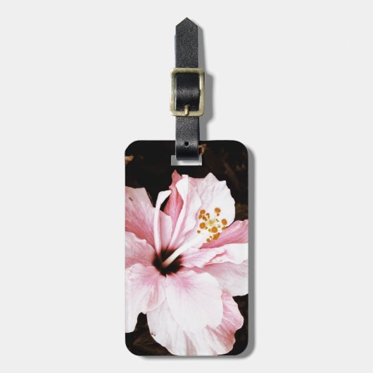 Rosa Hibiskus Gepäckanhänger (Vorderseite vertikal)