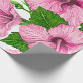 Rosa Hibiskus Geschenkpapier (Ecke)