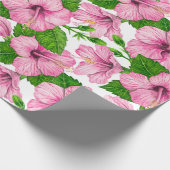 Rosa Hibiskus Geschenkpapier (Ecke)