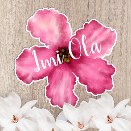 Rosa Hibiskus Hawaiian Custom-Cut Vinyl Sticker