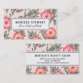 Rosa Hibiskus-hawaiisches Blumen-Muster Visitenkarte (Vorne/Hinten)