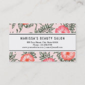 Rosa Hibiskus-hawaiisches Blumen-Muster Visitenkarte (Rückseite)