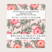 Rosa Hibiskus-hawaiisches Blumen-Muster Visitenkarten (Außenseite Aufgefaltet)