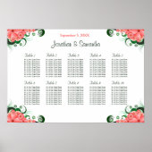 Rosa Hibiskus Hochzeit 10 Tische Sitzkarten Poster (Vorne)