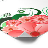 Rosa Hibiskus Hochzeit 11 Tische Sitzkarten Poster (Ecke)