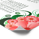 Rosa Hibiskus Hochzeit 16 Tische Sitzkarten Poster (Ecke)
