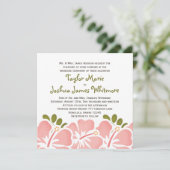 Rosa Hibiskus Hochzeit Einladungen (Stehend Vorderseite)