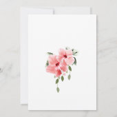 Rosa Hibiskus-Hochzeits-Einladungen Einladung (Rückseite)