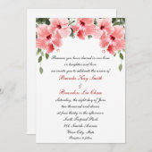 Rosa Hibiskus-Hochzeits-Einladungen Einladung (Vorne/Hinten)