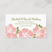 Rosa Hibiskus Hochzeitstisch-Platzkarten Platzkarte (Rückseite)