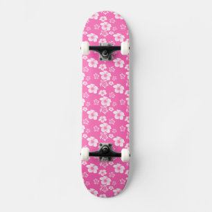 Rosa Hibiskus Honu Hawaiianer-Muster Skateboard