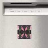 Rosa Hibiskus in Schwarz Magnet (In Situ (Geschirrspüler))