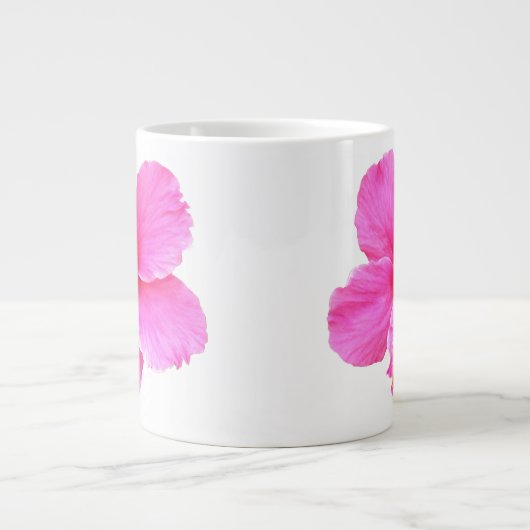 Rosa Hibiskus Jumbo-Tasse (Vorderseite)