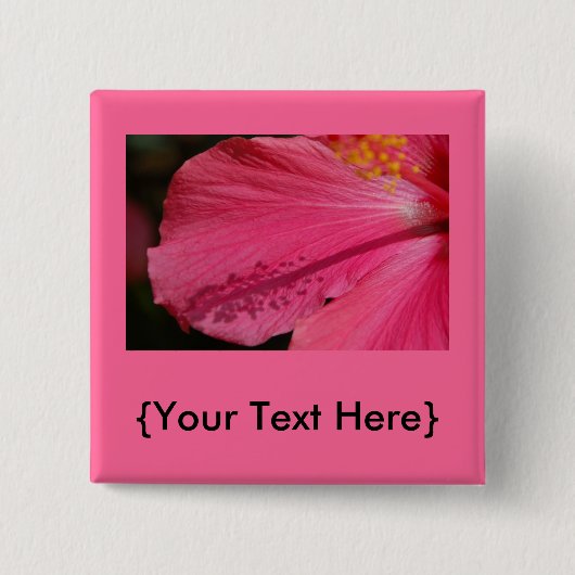 Rosa Hibiskus-Knopf Button (Vorderseite)
