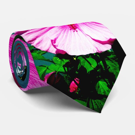 Rosa Hibiskus Krawatte (Gerollt)