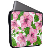 Rosa Hibiskus Laptopschutzhülle (Vorne Rechts)