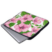 Rosa Hibiskus Laptopschutzhülle (Vorne Knopf)