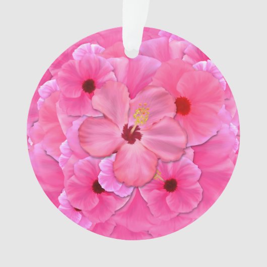 Rosa Hibiskus Ornament (Vorderseite)