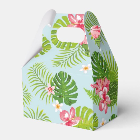 Rosa Hibiskus Palm Geschenkboxen Geschenkschachtel (Rückseite)