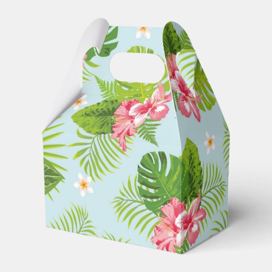 Rosa Hibiskus Palm Geschenkboxen Geschenkschachtel (Vorderseite)