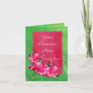 Rosa Hibiskus Queen any Occasions Template Cards Karte