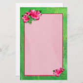 Rosa Hibiskus Queen Briefpapier (Vorne/Hinten)