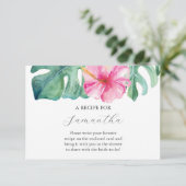 Rosa Hibiskus Rezept für die Braut Begleitkarte (Stehend Vorderseite)